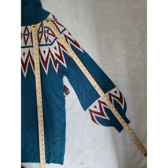 JW Vintage Fair Isle Nordic wool blend Tunic style sweater Size Large Lagenlook - Picture 4 of 5